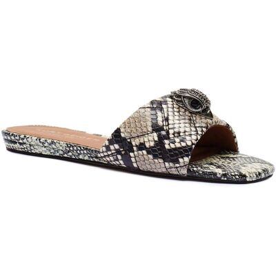 Kurt Geiger Skórzane klapki KENSINGTON beżowy 36 Kurt Geiger Skórzane klapki KENSINGTON beżowy 36