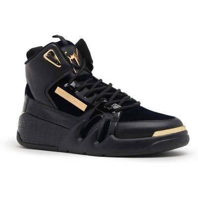 Giuseppe Zanotti Skórzane sneakersy BBS TALOGO czarny 45 Giuseppe Zanotti Skórzane sneakersy BBS TALOGO czarny 45