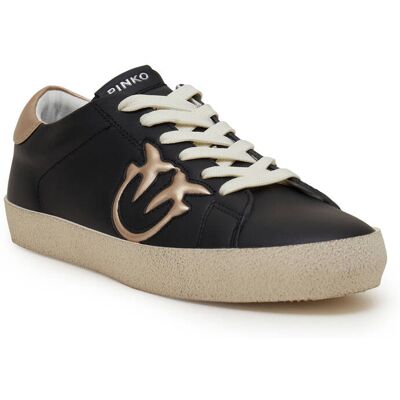 Pinko Skórzane trampki SEATTLE SNEAKER czarny 35 Pinko Skórzane trampki SEATTLE SNEAKER czarny 35