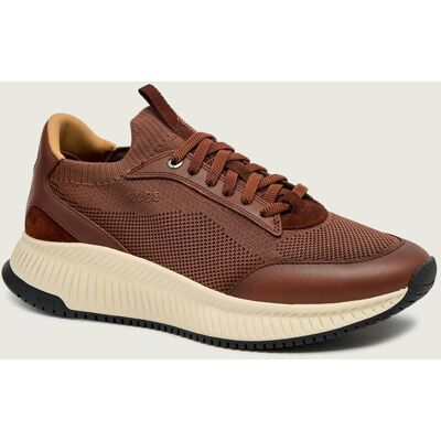 Boss BLACK Sneakersy TTNM EVO_Slon_knbult z dodatkiem skóry brązowy 45 Boss BLACK Sneakersy TTNM EVO_Slon_knbult z dodatkiem skóry brązowy 45