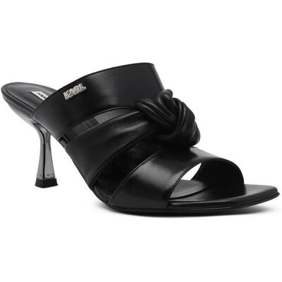 Karl Lagerfeld Skórzane klapki PANACHE TRIPLE STRAP czarny 36 Karl Lagerfeld Skórzane klapki PANACHE TRIPLE STRAP czarny 36