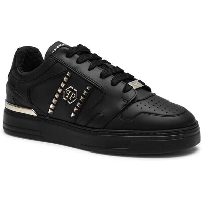 Philipp Plein Skórzane sneakersy Lo-Top czarny 40 Philipp Plein Skórzane sneakersy Lo-Top czarny 40