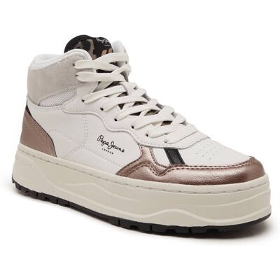 Pepe Jeans London Sneakersy KORE BASKET W z dodatkiem skóry biały 38 Pepe Jeans London Sneakersy KORE BASKET W z dodatkiem skóry biały 38