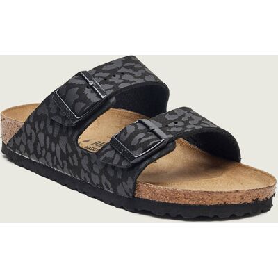 Birkenstock Klapki Arizona SYN Leo narrow fit z dodatkiem skóry czarny 37 Birkenstock Klapki Arizona SYN Leo narrow fit z dodatkiem skóry czarny 37