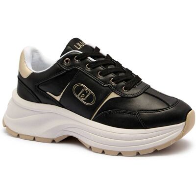 Liu Jo Skórzane sneakersy EVA 02 czarny 41 Liu Jo Skórzane sneakersy EVA 02 czarny 41