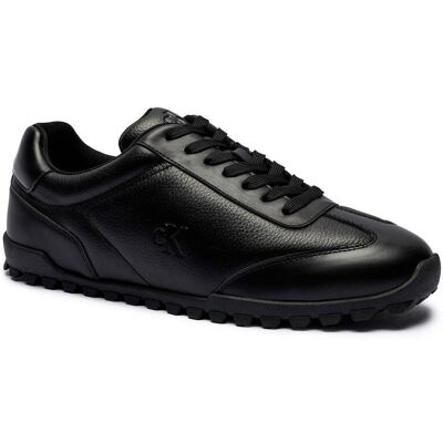 Calvin Klein Jeans Skórzane sneakersy RUNNER czarny 44 Calvin Klein Jeans Skórzane sneakersy RUNNER czarny 44