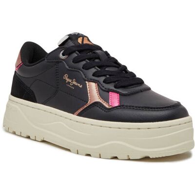 Pepe Jeans London Skórzane trampki KORE POPPY czarny 36 Pepe Jeans London Skórzane trampki KORE POPPY czarny 36