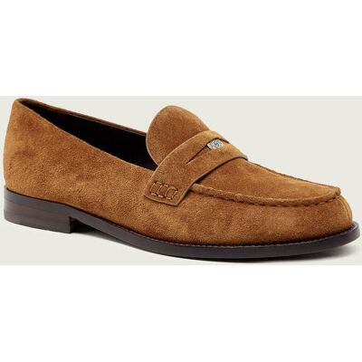 TORY BURCH Loafersy PENNY zamsz brązowy 39 TORY BURCH Loafersy PENNY zamsz brązowy 39