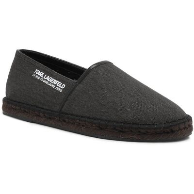 Karl Lagerfeld Espadryle KAMINO z dodatkiem skóry grafitowy 42 Karl Lagerfeld Espadryle KAMINO z dodatkiem skóry grafitowy 42