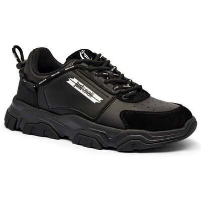 Just Cavalli Skórzane sneakersy FONDO LIUK DIS. 1B czarny 45 Just Cavalli Skórzane sneakersy FONDO LIUK DIS. 1B czarny 45
