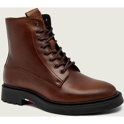 Tommy Hilfiger Skórzane buty wysokie brązowy 42 Tommy Hilfiger Skórzane buty wysokie brązowy 42
