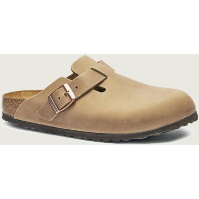 Birkenstock Skórzane mule BOSTON narrow fit beżowy 38 Birkenstock Skórzane mule BOSTON narrow fit beżowy 38