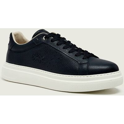 La Martina Skórzane sneakersy UOMO CUPSOLE granatowy 44 La Martina Skórzane sneakersy UOMO CUPSOLE granatowy 44