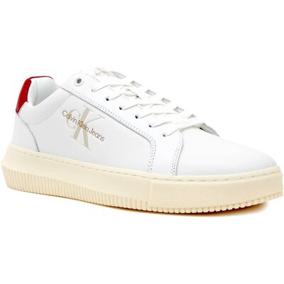 Calvin Klein Jeans Skórzane sneakersy CHUNKY CUPSOLE MONOLOGO biały 45 Calvin Klein Jeans Skórzane sneakersy CHUNKY CUPSOLE MONOLOGO biały 45
