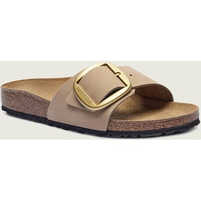 Birkenstock Skórzane klapki Madrid narrow fit beżowy 37 Birkenstock Skórzane klapki Madrid narrow fit beżowy 37