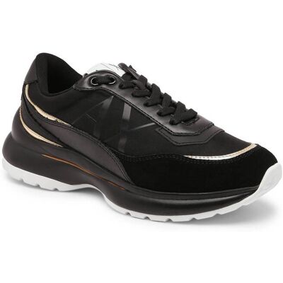 Giorgio Armani Exchange Sneakersy z dodatkiem skóry czarny 35 Giorgio Armani Exchange Sneakersy z dodatkiem skóry czarny 35