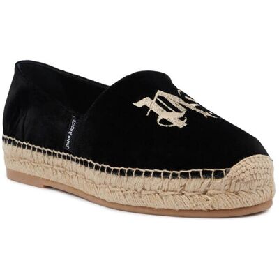 Palm Angels Espadryle z dodatkiem skóry czarny 36 Palm Angels Espadryle z dodatkiem skóry czarny 36