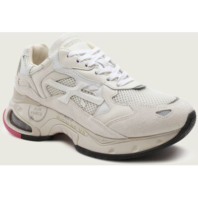 Premiata Skórzane sneakersy Sharkyd zamsz biały 41 Premiata Skórzane sneakersy Sharkyd zamsz biały 41