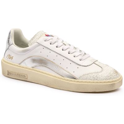 Dsquared2 Skórzane sneakersy Lace-Up Low Top biały 44 Dsquared2 Skórzane sneakersy Lace-Up Low Top biały 44