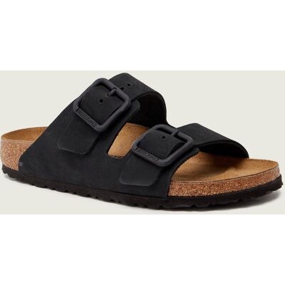 Birkenstock Skórzane klapki Arizona Wire Buckle narrow fit czarny 40 Birkenstock Skórzane klapki Arizona Wire Buckle narrow fit czarny 40
