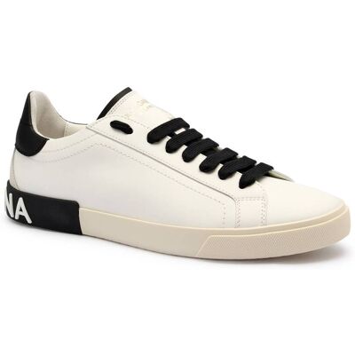 Dolce & Gabbana Skórzane sneakersy Portofino biały 40 Dolce & Gabbana Skórzane sneakersy Portofino biały 40