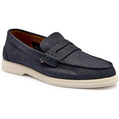 Tommy Hilfiger Skórzane loafersy granatowy 44 Tommy Hilfiger Skórzane loafersy granatowy 44