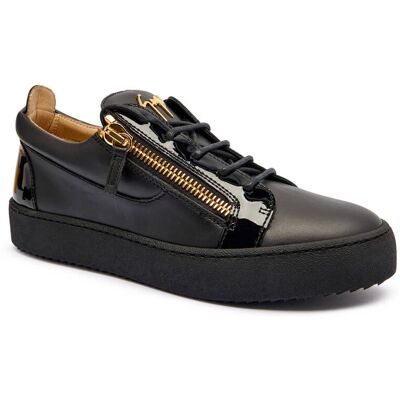 Giuseppe Zanotti Skórzane sneakersy FRANKIE czarny 44 Giuseppe Zanotti Skórzane sneakersy FRANKIE czarny 44