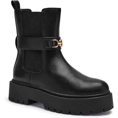 TWINSET Botki CHELSEA z dodatkiem skóry czarny 37 TWINSET Botki CHELSEA z dodatkiem skóry czarny 37