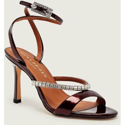 Kurt Geiger Skórzane sandały na szpilce CRYSTAL bordowy 40 Kurt Geiger Skórzane sandały na szpilce CRYSTAL bordowy 40