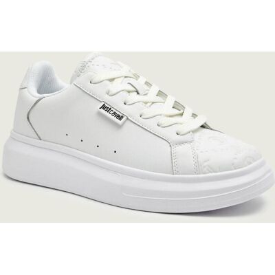 Just Cavalli Skórzane sneakersy FONDO URSA DIS. 1 biały 44 Just Cavalli Skórzane sneakersy FONDO URSA DIS. 1 biały 44