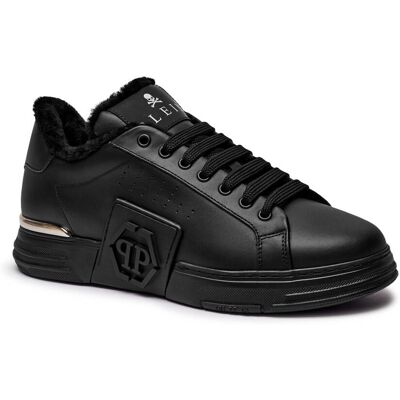 Philipp Plein Skórzane sneakersy czarny 40 Philipp Plein Skórzane sneakersy czarny 40
