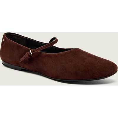 TORY BURCH Baleriny Mary Jane zamsz brązowy 39 TORY BURCH Baleriny Mary Jane zamsz brązowy 39