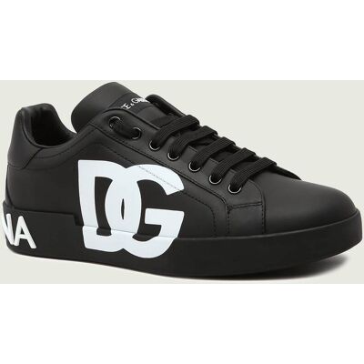 Dolce & Gabbana Skórzane trampki czarny 44 Dolce & Gabbana Skórzane trampki czarny 44