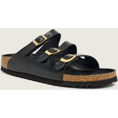 Birkenstock Skórzane klapki Florida Fresh narrow fit czarny 36 Birkenstock Skórzane klapki Florida Fresh narrow fit czarny 36