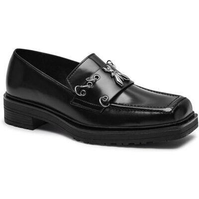 Patrizia Pepe Skórzane loafersy czarny 39 Patrizia Pepe Skórzane loafersy czarny 39
