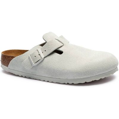 Birkenstock Mule Boston SFB narrow fit soft footbed zamsz biały 41 Birkenstock Mule Boston SFB narrow fit soft footbed zamsz biały 41