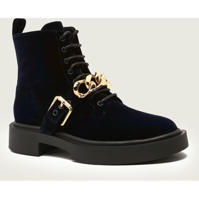 Giuseppe Zanotti Buty wysokie CATENA zamsz granatowy 45 Giuseppe Zanotti Buty wysokie CATENA zamsz granatowy 45