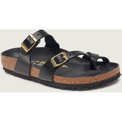 Birkenstock Skórzane klapki Mayari regular fit czarny 36 Birkenstock Skórzane klapki Mayari regular fit czarny 36