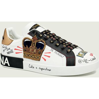 Dolce & Gabbana Skórzane trampki portofino biały 45 Dolce & Gabbana Skórzane trampki portofino biały 45