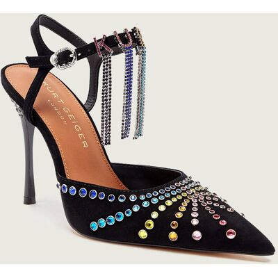 Kurt Geiger Szpilki KURT CRYSTAL zamsz czarny 38 Kurt Geiger Szpilki KURT CRYSTAL zamsz czarny 38