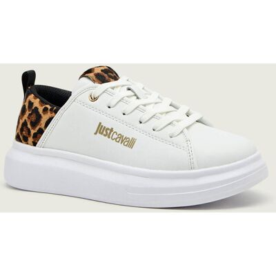 Just Cavalli Skórzane sneakersy FONDO URSA DIS. 2 biały 37 Just Cavalli Skórzane sneakersy FONDO URSA DIS. 2 biały 37