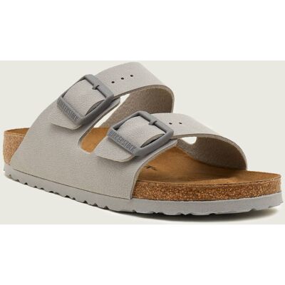 Birkenstock Klapki Arizona z dodatkiem skóry narrow fit szary 38 Birkenstock Klapki Arizona z dodatkiem skóry narrow fit szary 38