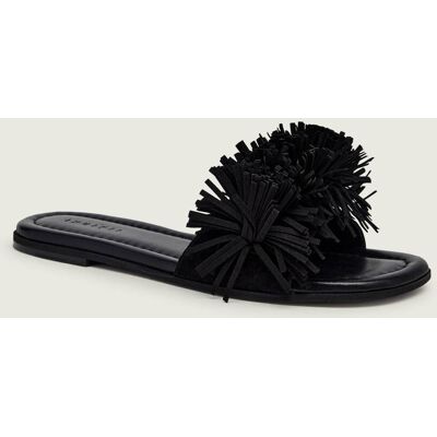 INUIKII Klapki FRINGES FLOWER zamsz czarny 40 INUIKII Klapki FRINGES FLOWER zamsz czarny 40