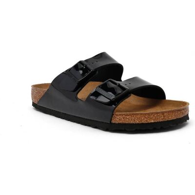 Birkenstock Klapki Arizona z dodatkiem skóry czarny 46 Birkenstock Klapki Arizona z dodatkiem skóry czarny 46