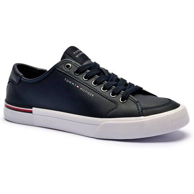 Tommy Hilfiger Skórzane sneakersy granatowy 44 Tommy Hilfiger Skórzane sneakersy granatowy 44