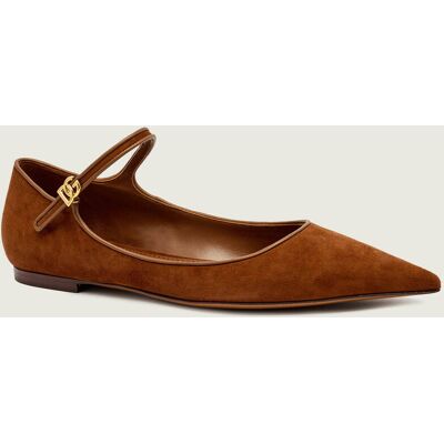 Dolce & Gabbana Baleriny Mary Jane zamsz brązowy 37 Dolce & Gabbana Baleriny Mary Jane zamsz brązowy 37