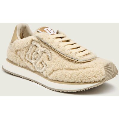 Dolce & Gabbana Wełniane sneakersy DG Cushion shearling beżowy 37 Dolce & Gabbana Wełniane sneakersy DG Cushion shearling beżowy 37