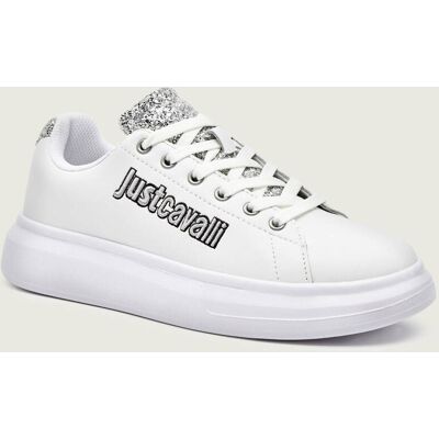 Just Cavalli Skórzane sneakersy FONDO URSA DIS. 1 biały 36 Just Cavalli Skórzane sneakersy FONDO URSA DIS. 1 biały 36