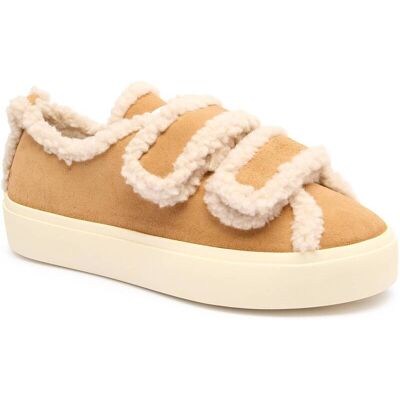 INUIKII Skórzane sneakersy VELCRO shearling beżowy 37 INUIKII Skórzane sneakersy VELCRO shearling beżowy 37