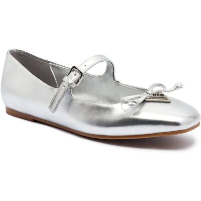 Guess Skórzane baleriny Koyaa Mary Jane srebrny 37 Guess Skórzane baleriny Koyaa Mary Jane srebrny 37